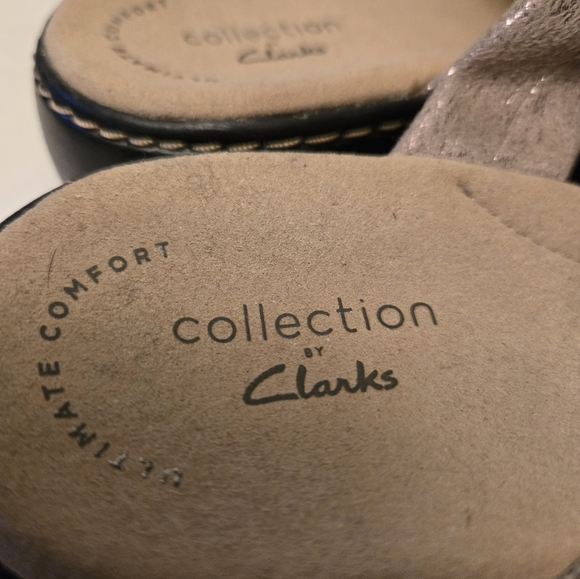 Clarks sandals in pewter leather. Size 7 - Picture 4 of 7